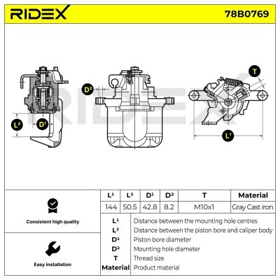 Brake Caliper RIDEX 78B0769 78B0769 - photo 6