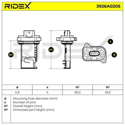Air Mass Sensor RIDEX 3926A0205 3926A0205 - photo 7