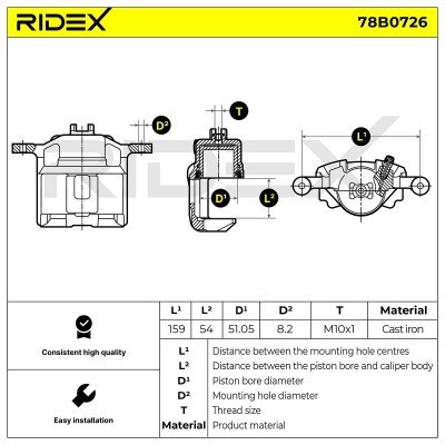 Brake Caliper RIDEX 78B0726 78B0726 - photo 5