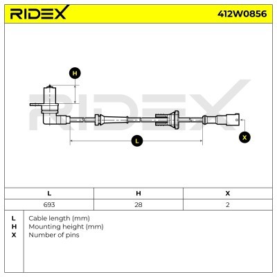 ABS Sensor RIDEX 412W0856 412W0856 - photo 6
