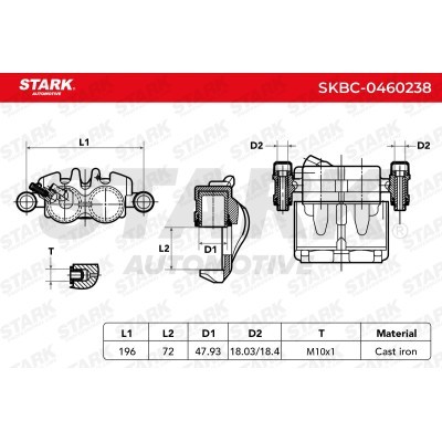 Brake Caliper Stark SKBC-0460238 SKBC-0460238 - photo 3
