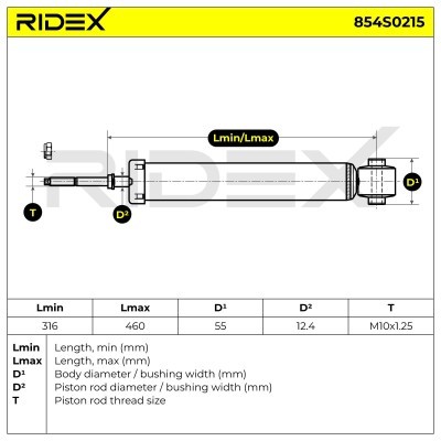 Shock Absorber RIDEX 854S0215 854S0215 - photo 8