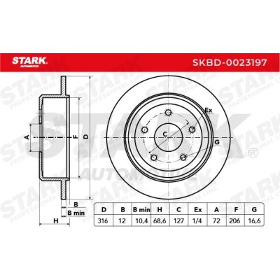 Brake Disc Stark SKBD-0023197 SKBD-0023197 - photo 3
