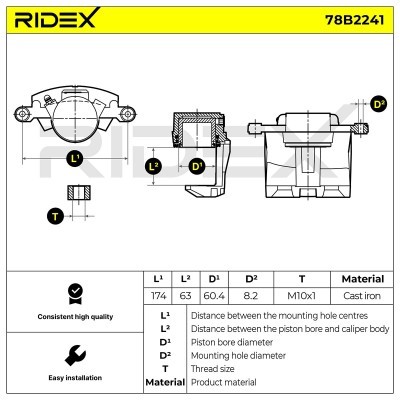 Brake Caliper RIDEX 78B2241 78B2241 - photo 3