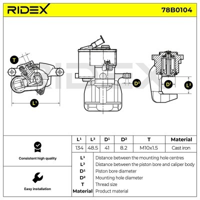 Brake Caliper RIDEX 78B0104 78B0104 - photo 5