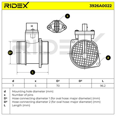 Air Mass Sensor RIDEX 3926A0022 3926A0022 - photo 6