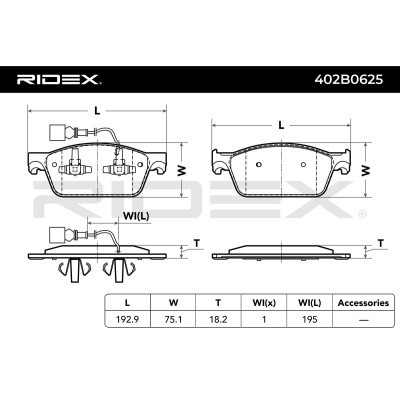 Brake Pads Set RIDEX 402B0625 402B0625 - photo 4