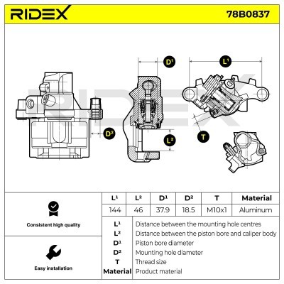 Brake Caliper RIDEX 78B0837 78B0837 - photo 6