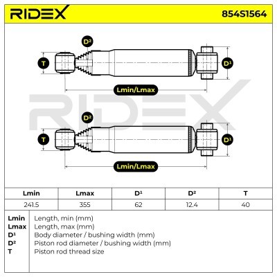 Shock Absorber RIDEX 854S1564 854S1564 - photo 4