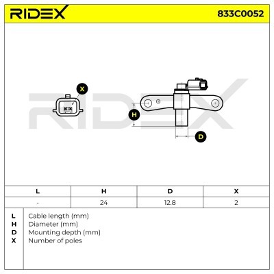 Crankshaft Pulse Sensor RIDEX 833C0052 833C0052 - photo 5