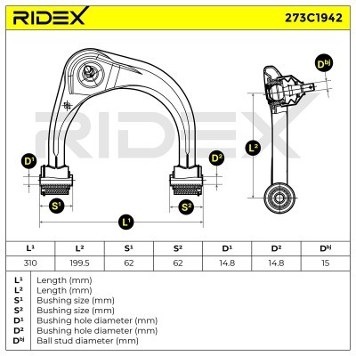Control Arm RIDEX 273C1942 273C1942 - photo 7