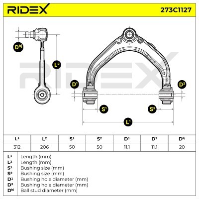 Control Arm RIDEX 273C1127 273C1127 - photo 6