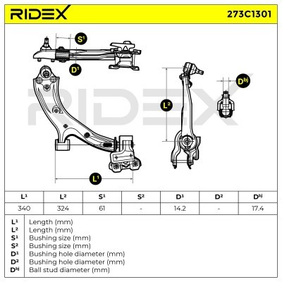 Control Arm RIDEX 273C1301 273C1301 - photo 7