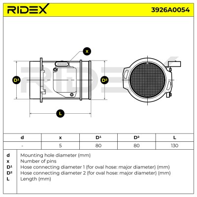 Air Mass Sensor RIDEX 3926A0054 3926A0054 - photo 6