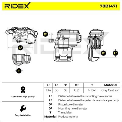 Brake Caliper RIDEX 78B1471 78B1471 - photo 7