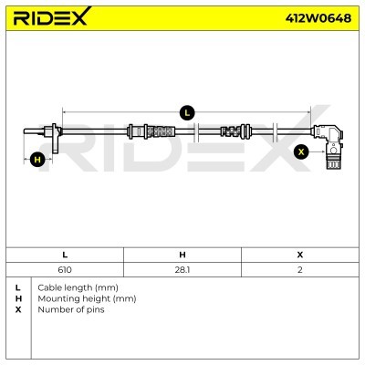 ABS Sensor RIDEX 412W0648 412W0648 - photo 5