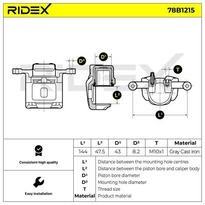 Brake Caliper RIDEX 78B1215 78B1215 - photo 5