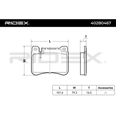 Brake Pads Set RIDEX 402B0467 402B0467 - photo 6