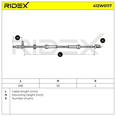 ABS Sensor RIDEX 412W0117 412W0117 - photo 4