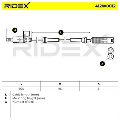 ABS Sensor RIDEX 412W0012 412W0012 - photo 6
