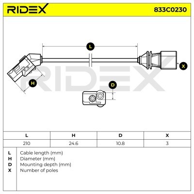 Crankshaft Pulse Sensor RIDEX 833C0230 833C0230 - photo 6