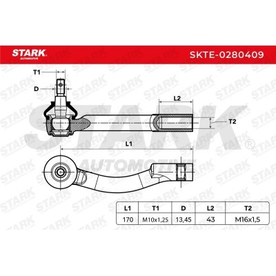 Tie Rod End Stark SKTE-0280409 SKTE-0280409 - photo 5