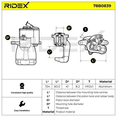 Brake Caliper RIDEX 78B0839 78B0839 - photo 7