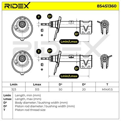 Shock Absorber RIDEX 854S1360 854S1360 - photo 5
