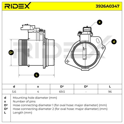 Air Mass Sensor RIDEX 3926A0347 3926A0347 - photo 6