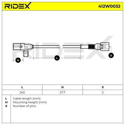 ABS Sensor RIDEX 412W0032 412W0032 - photo 6