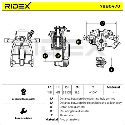 Brake Caliper RIDEX 78B0470 78B0470 - photo 7