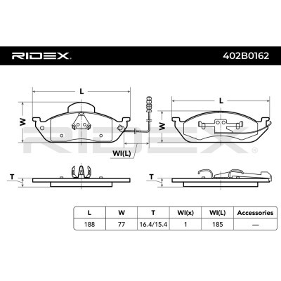 Brake Pads Set RIDEX 402B0162 402B0162 - photo 4