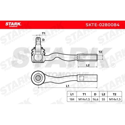 Tie Rod End Stark SKTE-0280084 SKTE-0280084 - photo 3