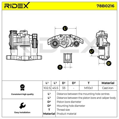 Brake Caliper RIDEX 78B0216 78B0216 - photo 5