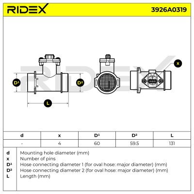 Air Mass Sensor RIDEX 3926A0319 3926A0319 - photo 6