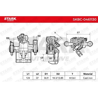 Brake Caliper Stark SKBC-0461130 SKBC-0461130 - photo 3
