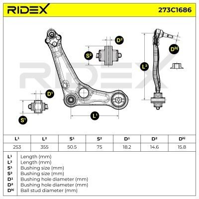Control Arm RIDEX 273C1686 273C1686 - photo 7