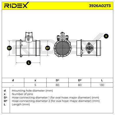 Air Mass Sensor RIDEX 3926A0273 3926A0273 - photo 7