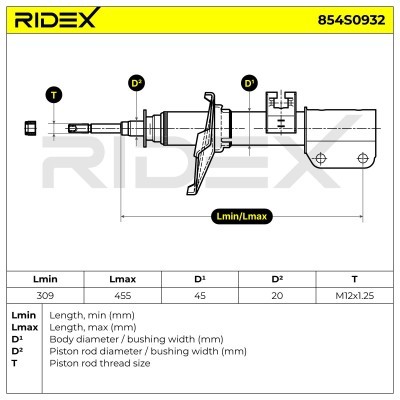 Shock Absorber RIDEX 854S0932 854S0932 - photo 8