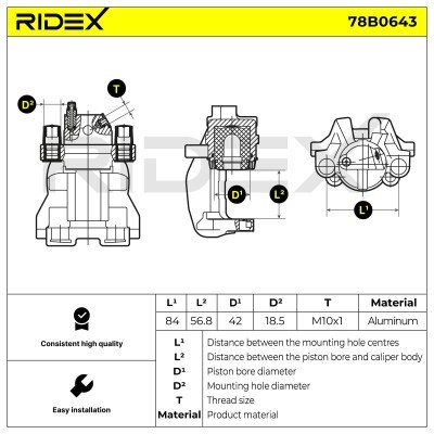 Brake Caliper RIDEX 78B0643 78B0643 - photo 5