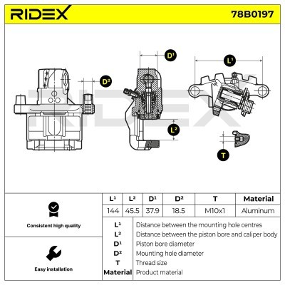 Brake Caliper RIDEX 78B0197 78B0197 - photo 4
