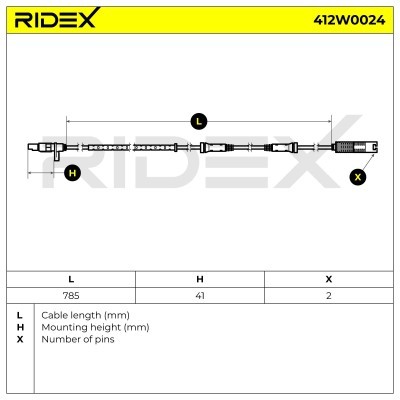 ABS Sensor RIDEX 412W0024 412W0024 - photo 6