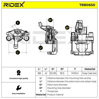 Brake Caliper RIDEX 78B0650 78B0650 - photo 6