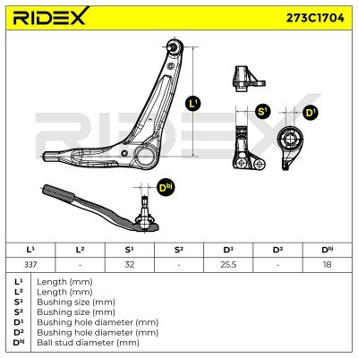 Control Arm RIDEX 273C1704 273C1704 - photo 8