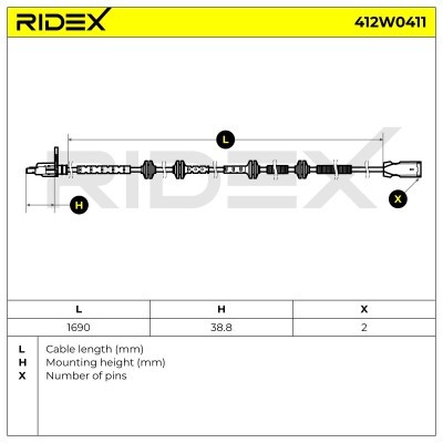 ABS Sensor RIDEX 412W0411 412W0411 - photo 6