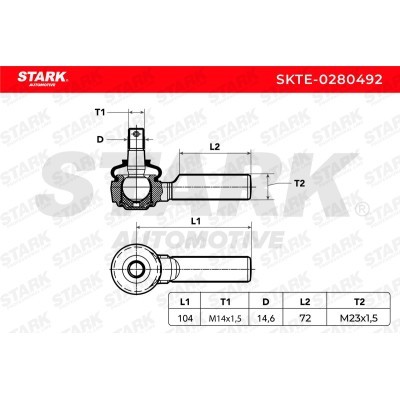 Tie Rod End Stark SKTE-0280492 SKTE-0280492 - photo 5