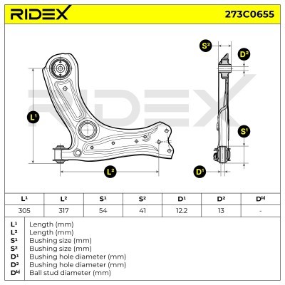 Control Arm RIDEX 273C0655 273C0655 - photo 10