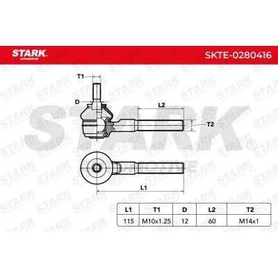 Tie Rod End Stark SKTE-0280416 SKTE-0280416 - photo 5