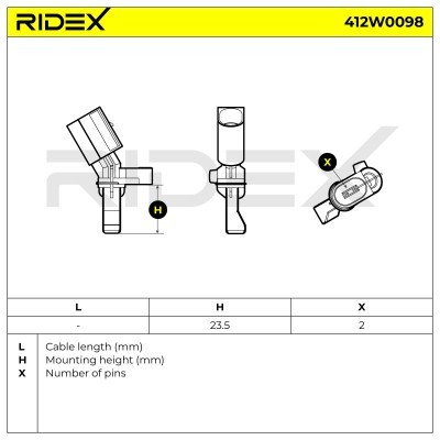 ABS Sensor RIDEX 412W0098 412W0098 - photo 3