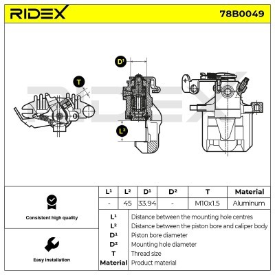 Brake Caliper RIDEX 78B0049 78B0049 - photo 5